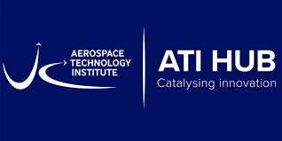 Logo of the Aerospace Technology Institute ATI Hub with the tagline “Catalysing innovation” on a dark blue background.
