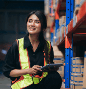 Person in warehouse
